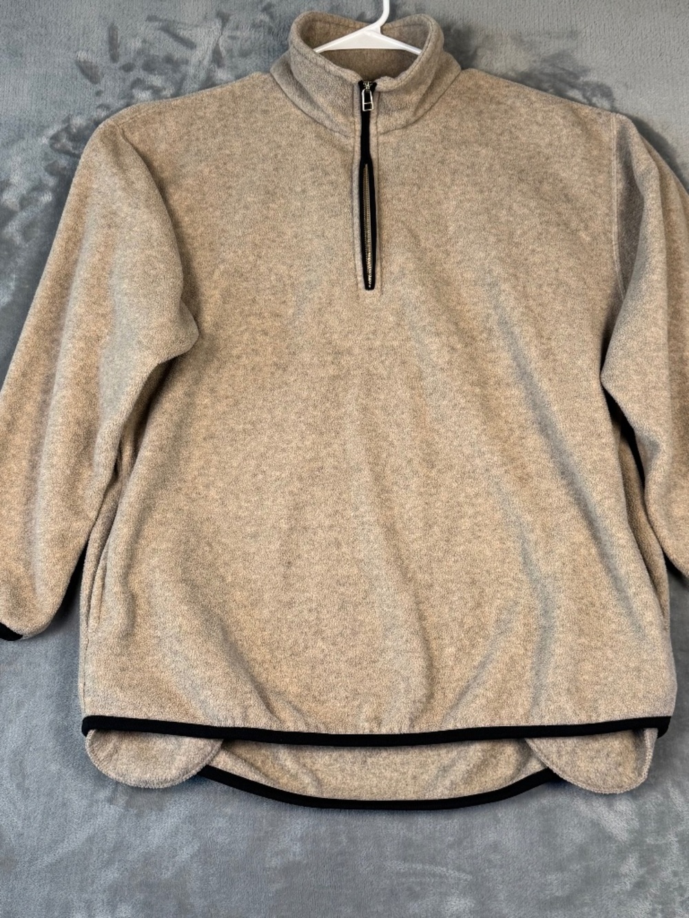 J. Riggins Vintage Fleece Quarter Zip Pullover Tan Size Medium Gorpcore